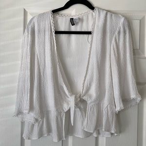 WORN ONCE H&M Tie Front Crop Top